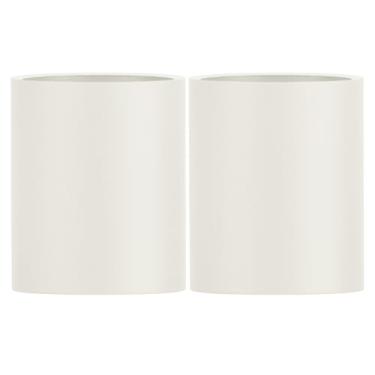 Imagem de Kit 2 Vasos Vitrificado Fibra De Vidro Milão P 50cm Vietnamita Luxo (Off White Fosco)