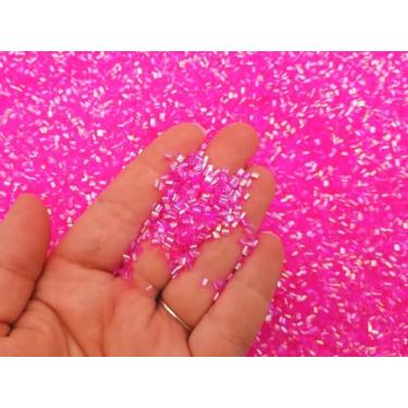 Imagem de Zoe Creative Miçangas neon fluorescentes brilhantes brilhantes neon crocantes para slime crocante (RFS), contas de palha iridescentes, glitter 3D, suprimento de geleca (rosa neon, bolsa de 100 gramas)