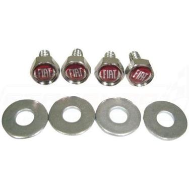Imagem de Parafusos De Placa Emblema Vermelho Fiat Palio Uno Mobi Argo