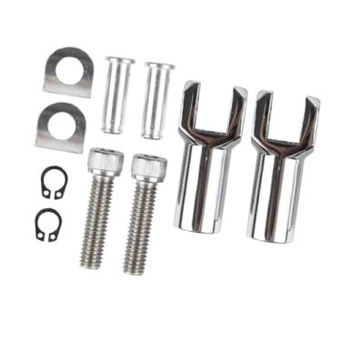 Imagem de UGPLM Kit de suporte de suporte de passageiros Manutenção de motocicletas Manutenção fácil Instalação FOTPEG Clevis para Sofrail 2000-2017, Prata
