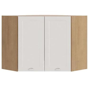 Imagem de Armario Aereo Canto Obliquo 2 Portas 75 cm CD685 Branco Dtall - Milani