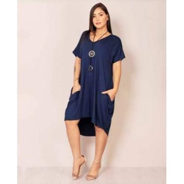 Imagem de Vestido Mullet Manguinha - nascimentomodas2020, Azul marinho, G