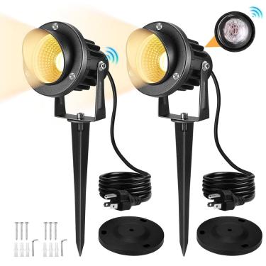 Imagem de Refletor LED externo LemonBest 10W Dusk to Dawn 120V, pacote com 2