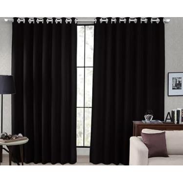 Imagem de Cortina Corta Luz Tecido 85% para Quarto/Sala com ilhós 3x2,5m | AMP Magazine (Chumbo) (Preta)