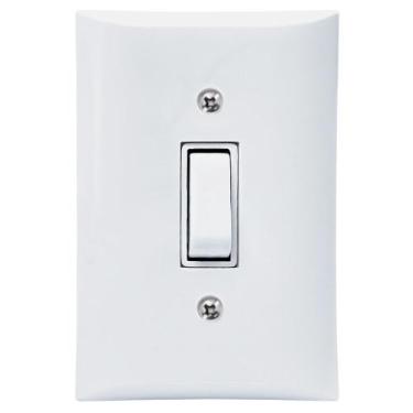 Imagem de Interruptor Simples 1 Tecla 10A Com Placa Espelho Branco - EPM ACESSOR
