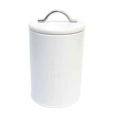 Imagem de Lata de Café 400g Minimalista Com Alça - Branco - Hermética - Mai Home