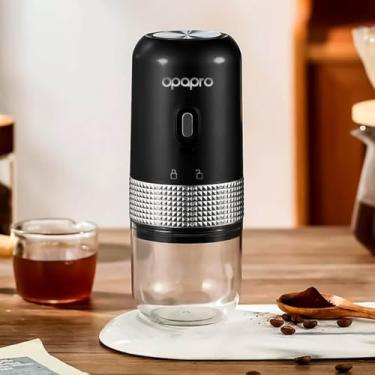 Imagem de Moedor de Café Portátil com Rebarba de Cerâmica para Moagem Precisa. Moedor de Café Elétrico Portátil Silencioso com Bateria de Longa Duração.