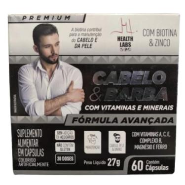 Imagem de Suplemento Cabelo e Barba com Vitaminas e Minerais Fórmula Avançada com 60 cápsulas