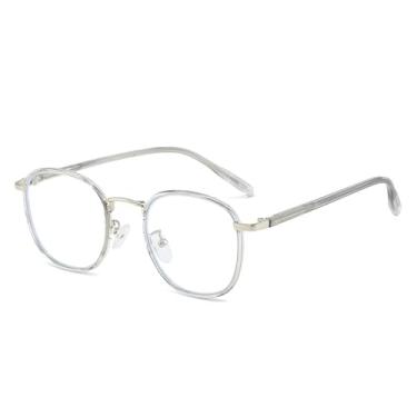 Imagem de HCPIHF Armação de óculos transparente feminina masculina com bloqueio de metal óculos feminino, 3, tamanho único