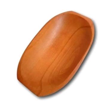 Imagem de Gamela Travessa de Madeira Artesanal Oval Para Petisco Decoração 41 Cm