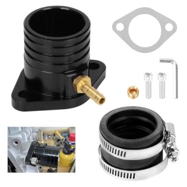 Imagem de Kit adaptador de tubo de admissão CNC de substituição para peças Predator 420 301cc 459cc GX390 GX340 GX270 11Hp 13Hp Motor Mini Bike Go Kart Powersports acessórios para carburador VM34 preto