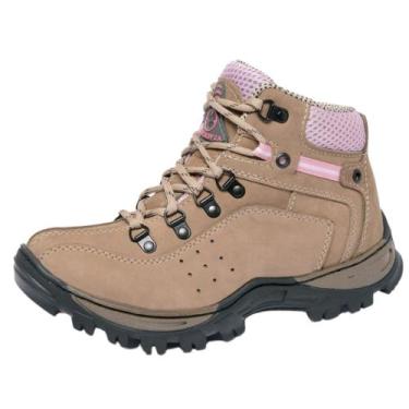 Imagem de Tênis Coturno Feminino Adventure De Couro Com Palmilhas de Gel PU Resi