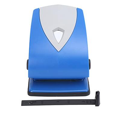 Imagem de Furador de 2 Furos, Furador de Plástico de 2 Furos para Papel de Escritório, Máquina de Perfuração de Papelaria Ajustável Manual Com Cabeça de Cortador de Furador (Azul)