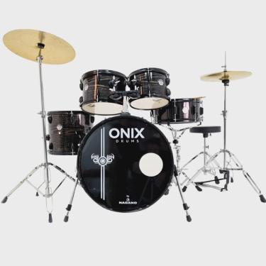 Imagem de Bateria Nagano 22 Completa Banco e Pratos Onix exb Exotic bk