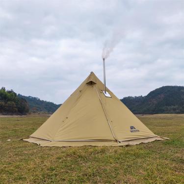 Imagem de SZITW Tenda tipi quente para 4-6 pessoas com fogão jack, barraca de pirâmide de acampamento para acampamento, mochila, caminhada