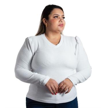 Imagem de Blusa Feminina De Inverno Manga Longa Princesa Bufante Plus Size Gola 