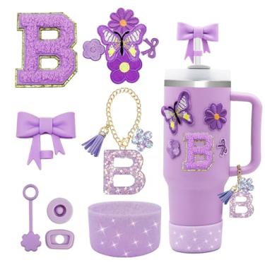 Imagem de XIANGYUAN Conjunto de 12 peças de acessórios para copo Stanley Cup 850 g 1,134 g copo com alça, incluindo capa de canudo de silicone e bota, tampa à prova de derramamento, pingentes Stanley, pingente