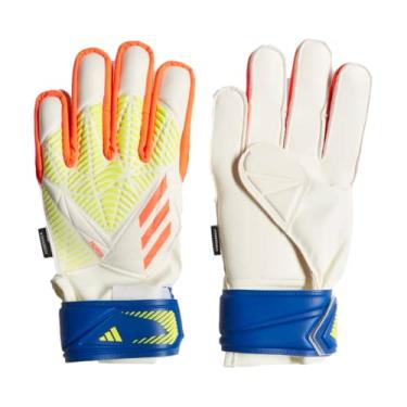 Imagem de adidas Luvas De Goleiro Predator Match Fingersave Unissex Para Crianças, Branco/Vermelho Solar/Ciano Brilhante 7