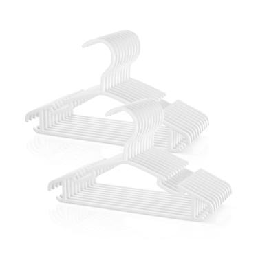 Imagem de VILICK Cabides de plástico para crianças, cabides de roupas de bebê para armário, 20 pacotes, cabides antiderrapantes para roupas infantis, cabides infantis pequenos para calças, casacos, saias
