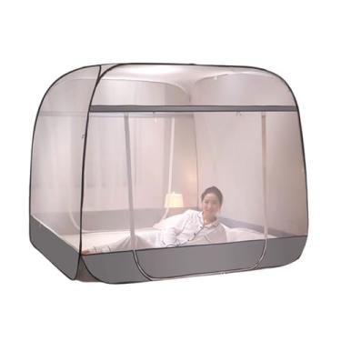 Imagem de Tenda de mosquiteiro dobrável de poliéster com porta dupla, rede mosquiteira pop-up para cama e acampamento