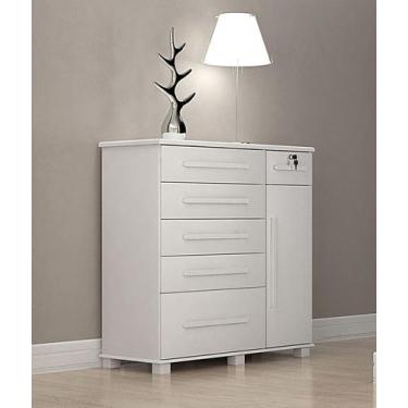 Imagem de Cômoda para Quarto com Sapateira 6 Gavetas - 046-Neve - Star Móveis