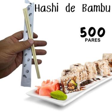 Imagem de Hashi de bambu natural 20cm 500 pares para sushi comida japonesa - SEK
