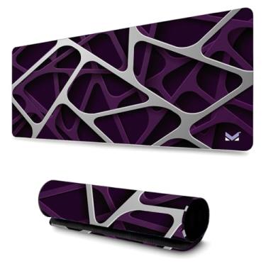 Imagem de Mouse Pad Grande Anti Derrapante Profissional Games e Escritórios 90x40cm - Abstrato Roxo e Branco