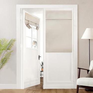 Imagem de Cortinas de porta francesas 100% blackout texturizadas de linho com privacidade cortinas de janela com isolamento térmico com a mesma cor e textura em ambos os lados para qualquer cômodo L 86 x C 101