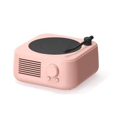 Imagem de Mini alto-falante retrô, alto-falante Bluetooth portátil sem fio, som surround de 360°, estilo antiquado, bateria de longa duração de 10 horas (rosa lótus)