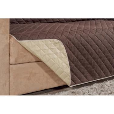 Imagem de Capa Protetor Para Sofá Padrão 3 Lugares Impermeável Dupla Face(TABACO/CAQUI)