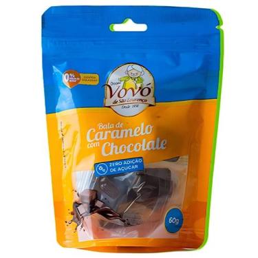 Imagem de Bala De Caramelo Com Chocolate Zero Vovó 60G - Doces Vovó