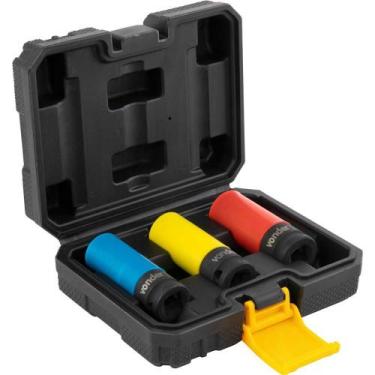 Imagem de Jogo de Soquetes Impacto P/ Rodas Liga Leve 3 Peças Vonder