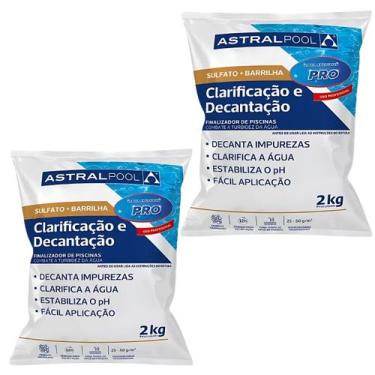 Imagem de Kit 2 Clarificante Sulfato + Barrilha 2kg Astralpool Piscina