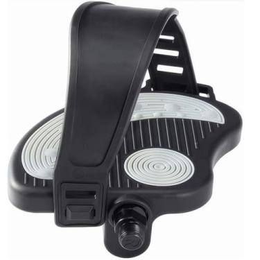 Imagem de YBEKI Pedais de bicicleta ergométrica profissional com alças ajustáveis – eixo de 9/40.6 cm e 1/5.1 cm para bicicletas Peloton/Schwinn/Spin internas | Correias de plástico PP resistente e PVC +