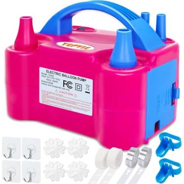 Imagem de YEPVIE Bomba de Balão Elétrica, Inflador de Balão Portátil com 14 Kits de Arco de Balão