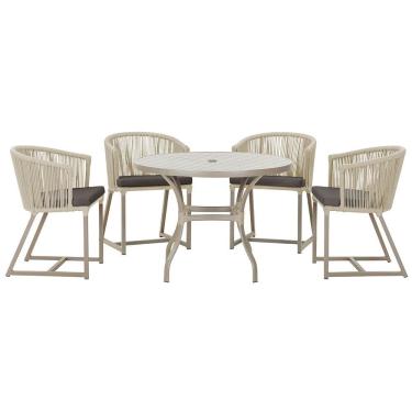 Imagem de  Mesa com 4 Cadeiras de Jantar Roma 100cm e Noronha em Aluminío