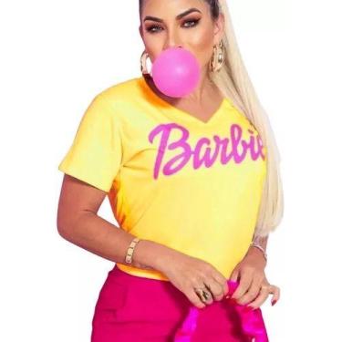 Imagem de T Shirt Viscolycra Rosa Pink Tendência Barbie Feminina - loja dinka, g