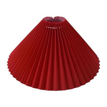 Imagem de Ioensy Abajur plissado decorativo para lustre, abajur de chão para sala de jantar, quarto, hotel e casa, Vermelho