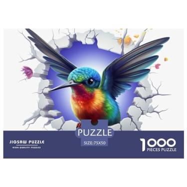 Imagem de Pássaro 1000 peças quebra-cabeça animal 3D adultos decoração divertida brinquedo educativo jogo intelectual alívio de estresse brinquedo relaxamento e inteligência 1000 peças (75 x 50 cm)