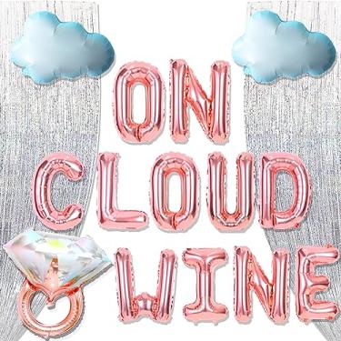 Imagem de LaVenty Decoração De Despedida Solteira Em Ouro Rosa Com Vinho Nuvem, Banner Bar Espumante, Festa Chá Panela Mimosa