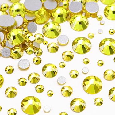 Imagem de Dowarm 2650 Peças De Strass Com Fundo Plano Para Unhas, Artesanato, Copos, Amarelo-Limão/Citrino Pedras Cristal, Preciosas Brilhantes Soltas, Arte Facial, Roupas E Joias