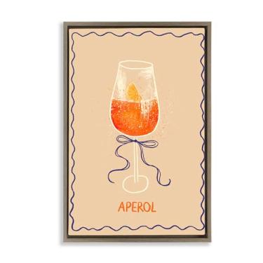 Imagem de Stupell Industries Aperol com fita marrom emoldurado floater Canvas Wall Art Design por Florentina Dolci, 17 x 25