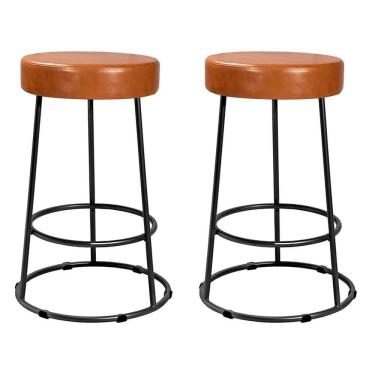 Imagem de Kit 2 Banquetas Roma 70cm Couríssimo Amarula - Salaone Amarula