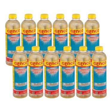 Imagem de Kit 12 Und Clarificante Spa Piscina Genfloc 1 Lt Genco