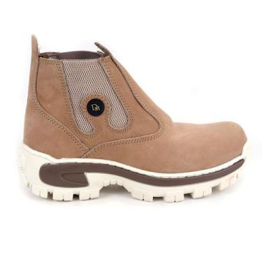 Imagem de Botina Masculina Couro Nobuck Bota Cano Médio Blaqueada Inverno - Obst