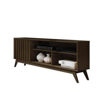 Imagem de Rack Alkaid 1 Porta Ripado Cedro - CASA H