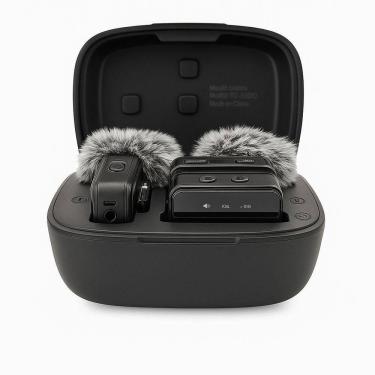 Imagem de Microfone De Lapela Sem Fio Com Abafadores - Profissional - Preto