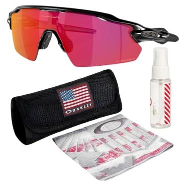 Imagem de OAKLEY Armação preta polida OO9211 Radar EV PITCH – Lente PRIZM FIELD, óculos de sol retangulares não polarizados com kit oficial de óculos, Preto polido (38 mm), 38 mm