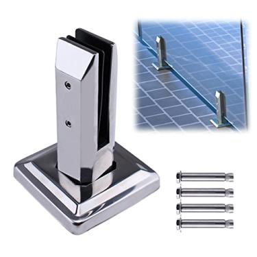 Imagem de Muzata — Suporte de trilho de aço inoxidável para piscina, cerca, deque de aço, taco, trilho, trilho, balaustrada, trilho para piscina, varanda, painéis de vidro sem moldura, polido, montado no chão, PG02, PT1 PT4