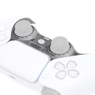 Imagem de eXtremeRate Capa Protetora Decorativa Preta Transparente Compatível Com Controle Ps5, De Clipe Substituição Faça Você Mesmo, Placas Personalizadas Para Cobrir Controles E Anéis Decorativos